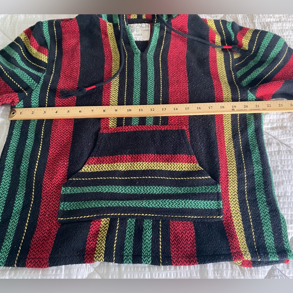 Beach Life by Ladrft Women's Rasta
Poncho Hoodie. Size: Large - Picture 8 of 12